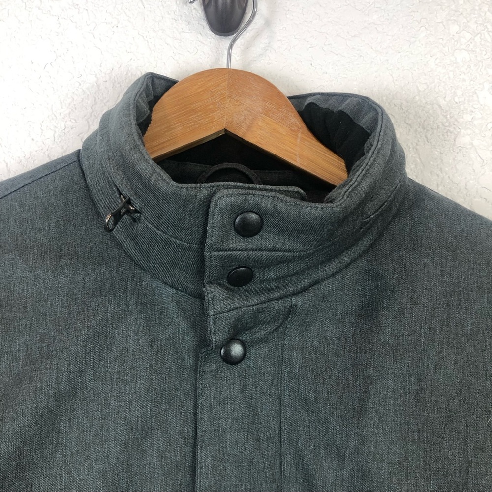 Blake Gray Patch Pocket Jacket Coat With Hideaway… - image 3